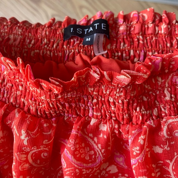 Medium 1.State Paisley puffed sleeve v neck top and matching skirt medium nwt - Picture 7 of 11